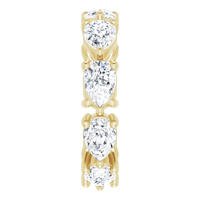 14K Gold Pear Lab-Grown Diamond Eternity Band – 6x4 mm Stones - Yellow Gold - view 4
