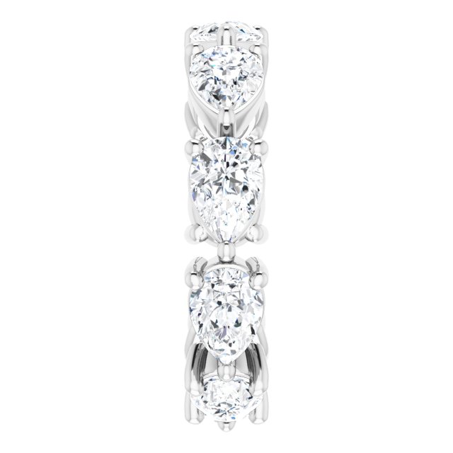 Platinum Pear Natural Diamond Eternity Band – 6x4 mm Stones - view 4