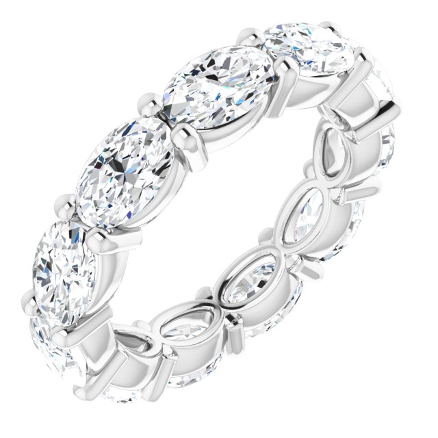 Platinum Oval Lab-Grown Diamond Eternity Band – 6x4 mm Stones
