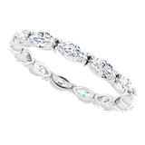 Platinum Marquise Lab-Grown Diamond Eternity Band – 4.3x2.25 mm Stones - view 5
