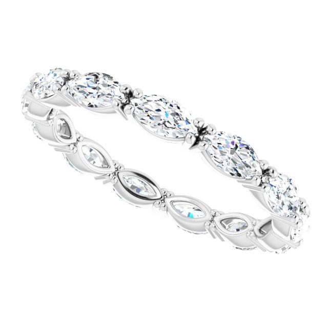 Platinum Marquise Lab-Grown Diamond Eternity Band – 4.3x2.25 mm Stones - view 5