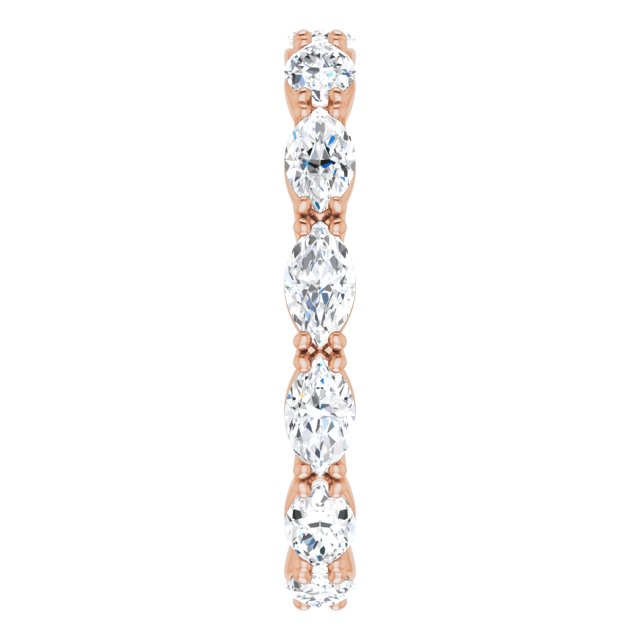 14K Gold Marquise Lab-Grown Diamond Eternity Band – 4.5x2.5 mm Stones - Rose Gold - view 4