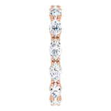 14K Gold Marquise Natural Diamond Eternity Band – 4.5x2.5 mm Stones - Rose Gold - view 4