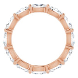 14K Gold Oval Lab-Grown Diamond Eternity Band – 5x3 mm Stones - Rose Gold - view 2