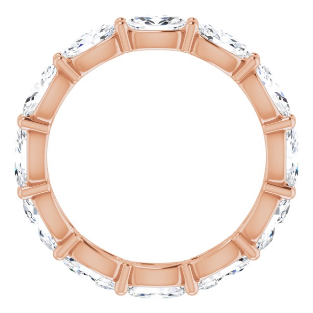 14K Gold Oval Lab-Grown Diamond Eternity Band – 5x3 mm Stones - Rose Gold - view 2