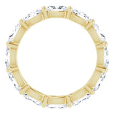 14K Gold Oval Lab-Grown Diamond Eternity Band – 5x3 mm Stones - Yellow Gold - view 2