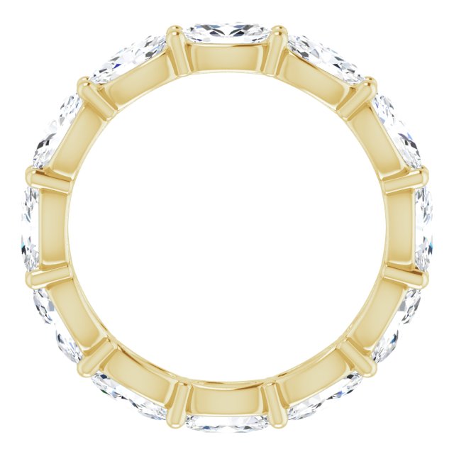 14K Gold Oval Lab-Grown Diamond Eternity Band – 5x3 mm Stones - Yellow Gold - view 2