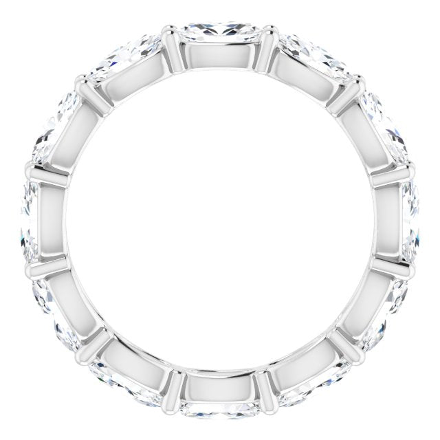 Platinum Oval Lab-Grown Diamond Eternity Band – 5x3 mm Stones - view 2
