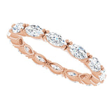 14K Gold Marquise Lab-Grown Diamond Eternity Band – 4.3x2.25 mm Stones - Rose Gold - view 5