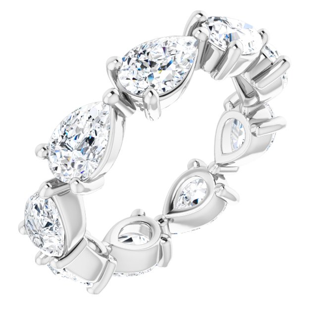Platinum Pear Natural Diamond Eternity Band – 6x4 mm Stones