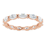 14K Gold Marquise Lab-Grown Diamond Eternity Band – 4.3x2.25 mm Stones - Rose Gold - view 3