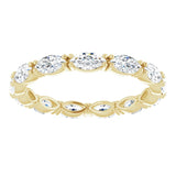 14K Gold Marquise Lab-Grown Diamond Eternity Band – 4.3x2.25 mm Stones - Yellow Gold - view 3