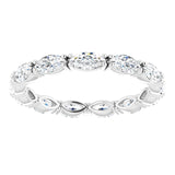 Platinum Marquise Lab-Grown Diamond Eternity Band – 4.3x2.25 mm Stones - view 3