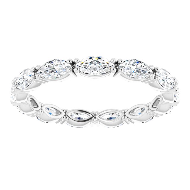 Platinum Marquise Lab-Grown Diamond Eternity Band – 4.3x2.25 mm Stones - view 3