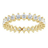 14K Gold Round Lab-Grown Diamond Eternity Band – 2.25 mm Stones - Yellow Gold - view 3