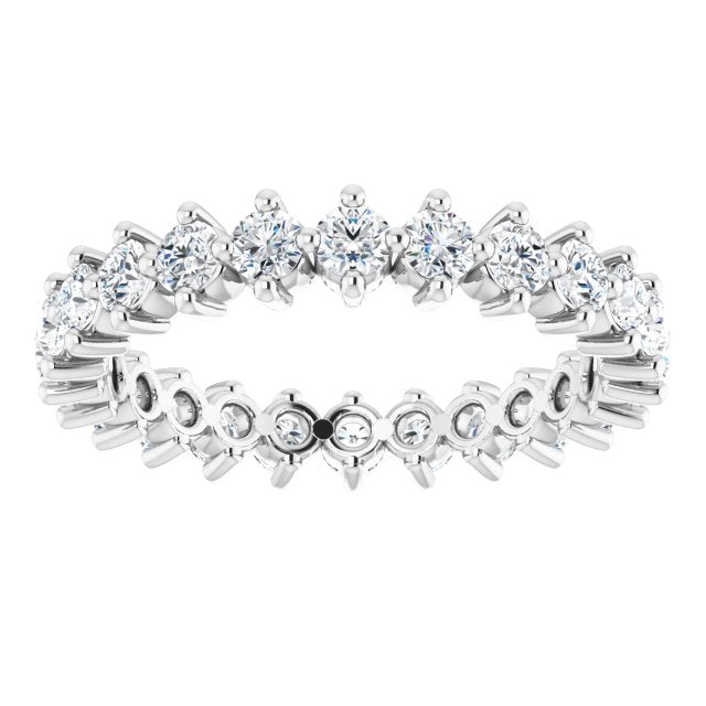 Platinum Round Lab-Grown Diamond Eternity Band – 2.25 mm Stones - view 3