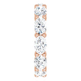 14K Gold Oval Lab-Grown Diamond Eternity Band – 6x4 mm Stones - Rose Gold - view 4