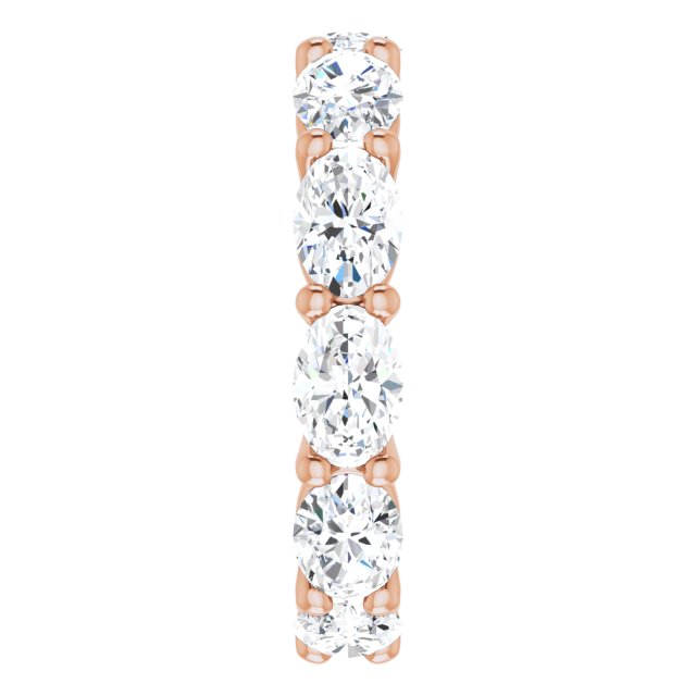 14K Gold Oval Lab-Grown Diamond Eternity Band – 6x4 mm Stones - Rose Gold - view 4
