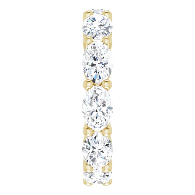 14K Gold Oval Lab-Grown Diamond Eternity Band – 6x4 mm Stones - Yellow Gold - view 4