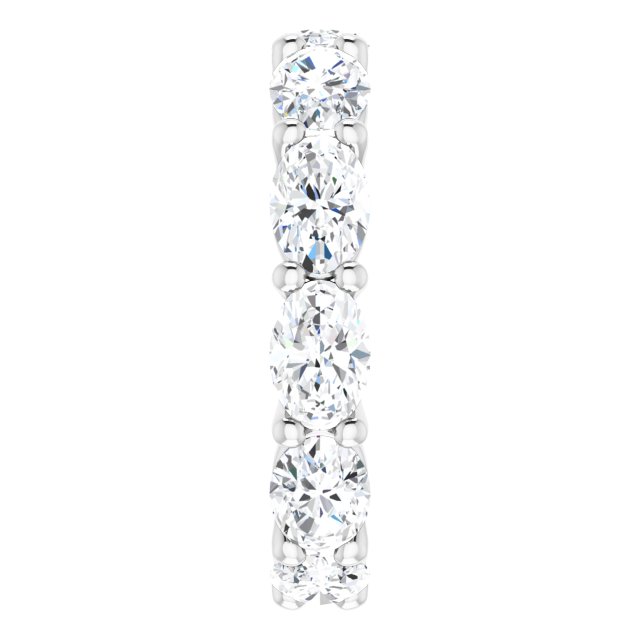 Platinum Oval Natural Diamond Eternity Band – 6x4 mm Stones - view 4