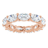 14K Gold Oval Lab-Grown Diamond Eternity Band – 6x4 mm Stones - Rose Gold - view 3