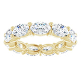 14K Gold Oval Lab-Grown Diamond Eternity Band – 6x4 mm Stones - Yellow Gold - view 3