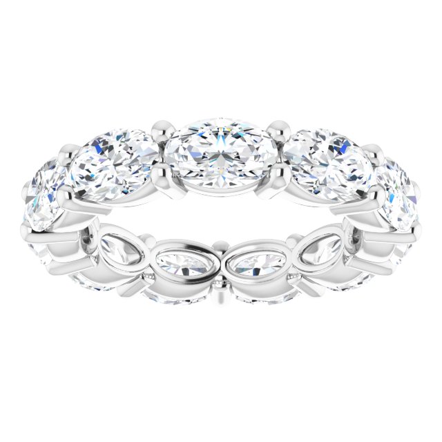 Platinum Oval Lab-Grown Diamond Eternity Band – 6x4 mm Stones - view 3