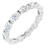14K Gold Marquise Lab-Grown Diamond Eternity Band – 4.5x2.5 mm Stones - White Gold