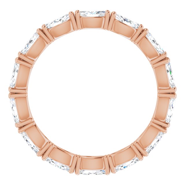 14K Gold Marquise Lab-Grown Diamond Eternity Band – 4.3x2.25 mm Stones - Rose Gold - view 2