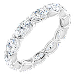 14K Gold Oval Lab-Grown Diamond Eternity Band – 5x3 mm Stones - White Gold