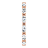 14K Gold Marquise Natural Diamond Eternity Band – 4x2 mm Stones - Rose Gold - view 4