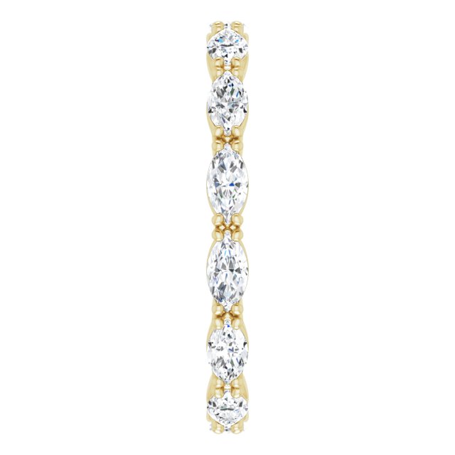 14K Gold Marquise Lab-Grown Diamond Eternity Band – 4x2 mm Stones - Yellow Gold - view 4