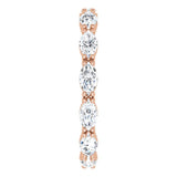 14K Gold Marquise Lab-Grown Diamond Eternity Band – 4.3x2.25 mm Stones - Rose Gold - view 4