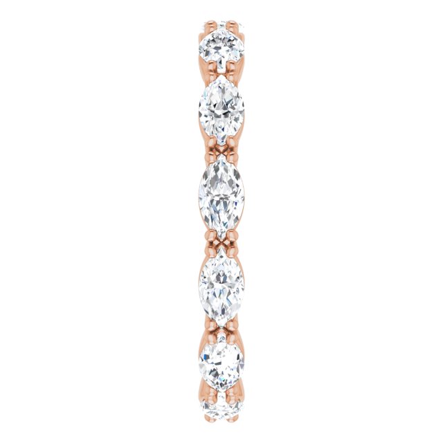 14K Gold Marquise Lab-Grown Diamond Eternity Band – 4.3x2.25 mm Stones - Rose Gold - view 4