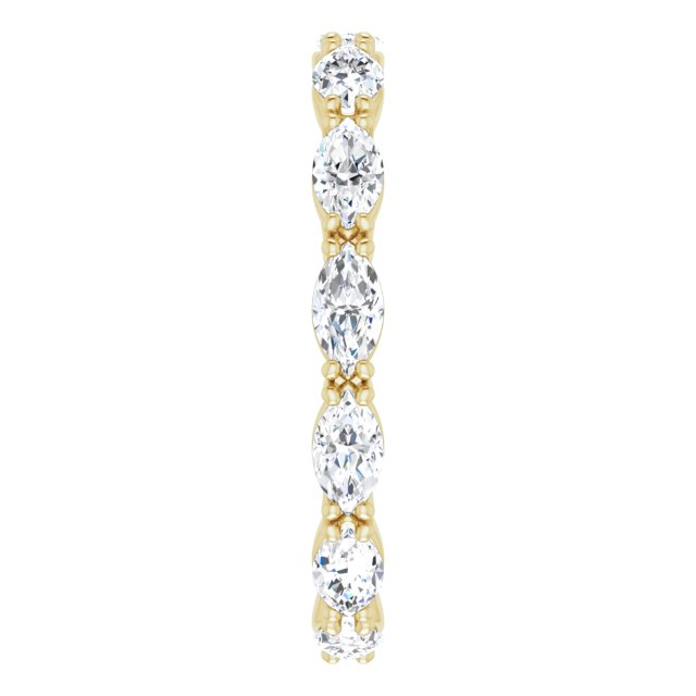 14K Gold Marquise Lab-Grown Diamond Eternity Band – 4.3x2.25 mm Stones - Yellow Gold - view 4