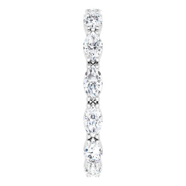 14K Gold Marquise Lab-Grown Diamond Eternity Band – 4.3x2.25 mm Stones - White Gold - view 4