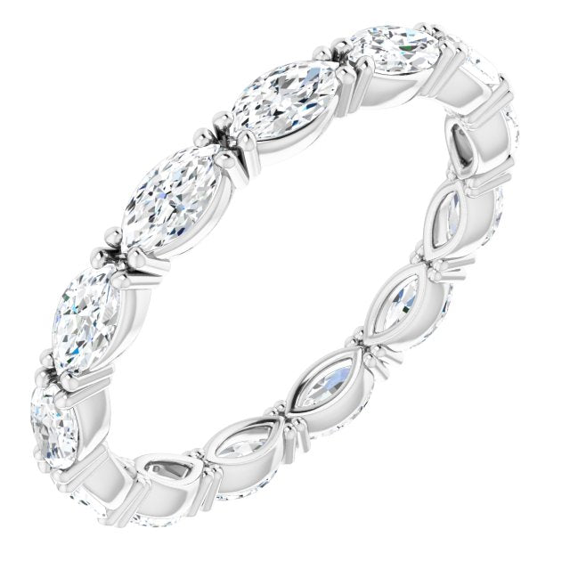 Platinum Marquise Natural Diamond Eternity Band – 4.3x2.25 mm Stones