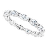 Platinum Marquise Natural Diamond Eternity Band – 4.5x2.5 mm Stones - view 5