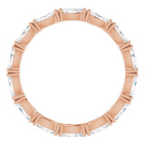 14K Gold Marquise Natural Diamond Eternity Band – 4x2 mm Stones - Rose Gold - view 2