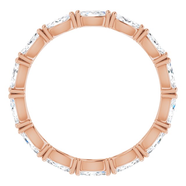 14K Gold Marquise Natural Diamond Eternity Band – 4x2 mm Stones - Rose Gold - view 2