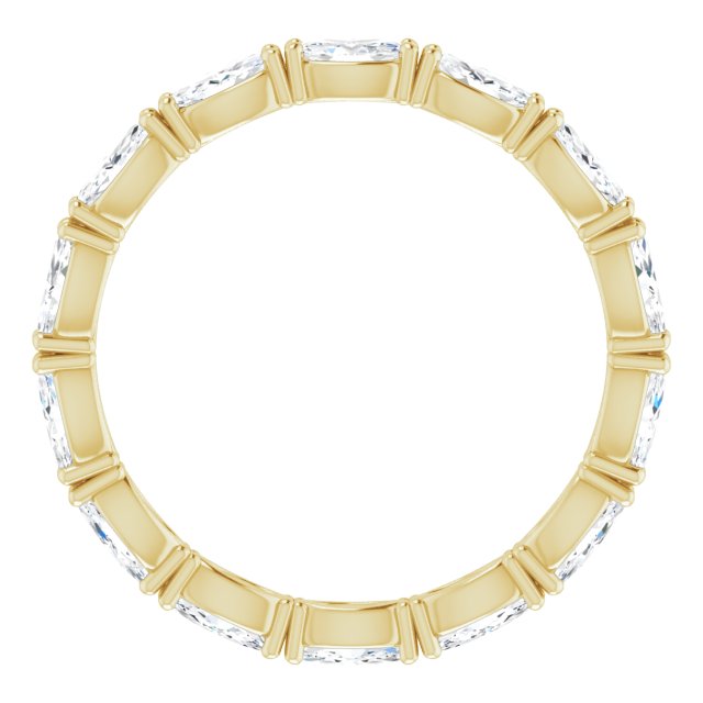14K Gold Marquise Natural Diamond Eternity Band – 4x2 mm Stones - Yellow Gold - view 2