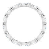 14K Gold Marquise Natural Diamond Eternity Band – 4x2 mm Stones - White Gold - view 2
