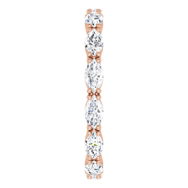 14K Gold Marquise Lab-Grown Diamond Eternity Band – 4.3x2.25 mm Stones - Rose Gold - view 4