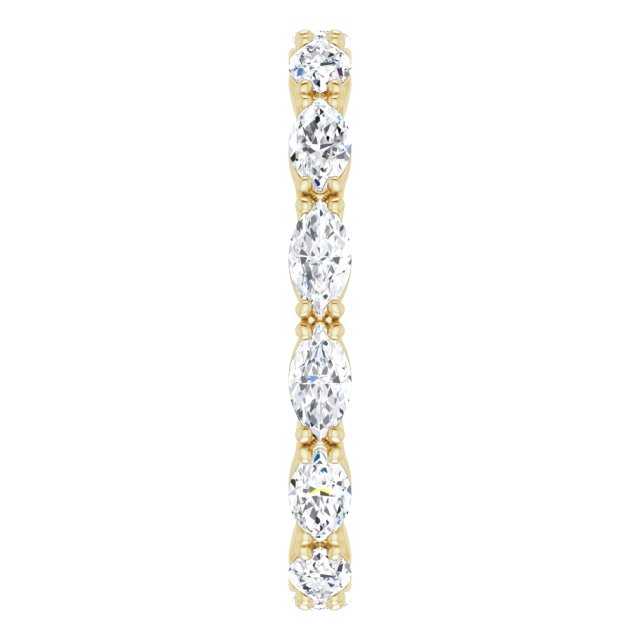 14K Gold Marquise Lab-Grown Diamond Eternity Band – 4.3x2.25 mm Stones - Yellow Gold - view 4