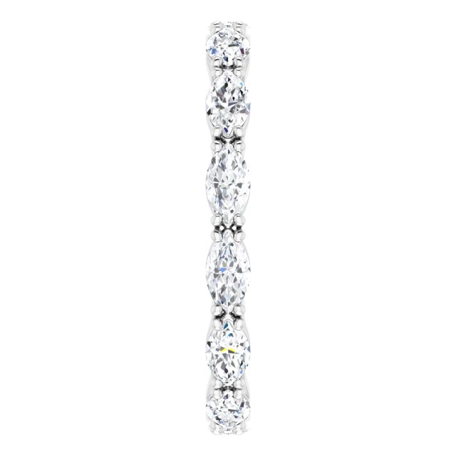 14K Gold Marquise Lab-Grown Diamond Eternity Band – 4.3x2.25 mm Stones - White Gold - view 4