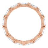 14K Gold Marquise Lab-Grown Diamond Eternity Band – 4.3x2.25 mm Stones - Rose Gold - view 2