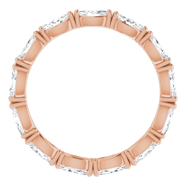 14K Gold Marquise Lab-Grown Diamond Eternity Band – 4.3x2.25 mm Stones - Rose Gold - view 2