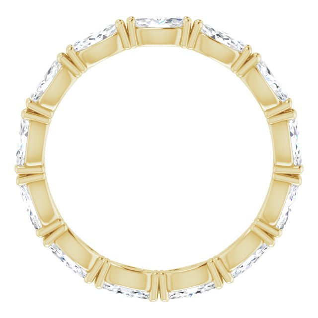 14K Gold Marquise Lab-Grown Diamond Eternity Band – 4.3x2.25 mm Stones - Yellow Gold - view 2
