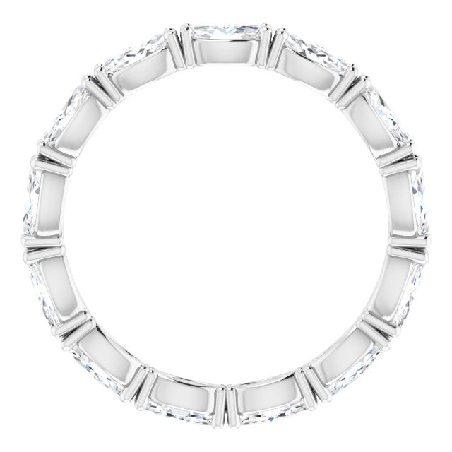 14K Gold Marquise Lab-Grown Diamond Eternity Band – 4.3x2.25 mm Stones - White Gold - view 2