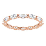 14K Gold Marquise Lab-Grown Diamond Eternity Band – 4x2 mm Stones - Rose Gold - view 3